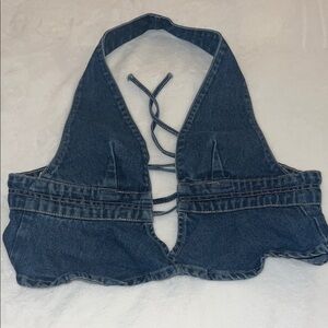 SHEIN Blue Denim Crop Top